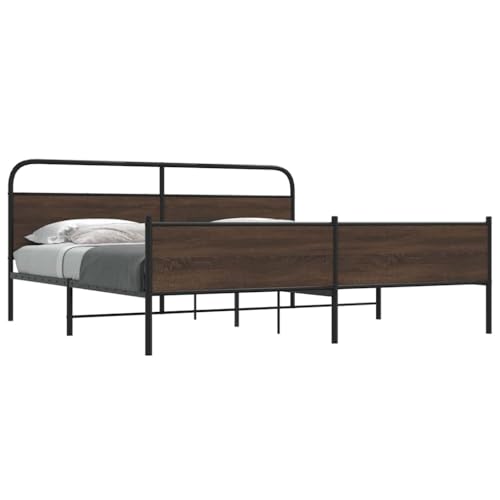 GCHDHAPB Home-Beds & Accessories,Beds & Bed Frames,Metal Bed Frame without Mattress Brown Oak 180x200 cm Super King GCHDHAPB Home-Beds & Accessories,Beds & Bed Frames,Metal Bed Frame without Mattress Brown Oak 180x200 cm Super King von GCHDHAPB