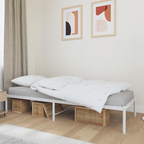 GCHDHAPB Home-Beds & Accessories,Beds & Bed Frames,Metal Bed Frame without Mattress White 75x190cm von GCHDHAPB