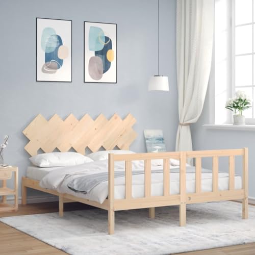 GCHDHAPB Home-Beds & Accessories,Betten & Bettrahmen,Bettgestell ohne Matratze 140x200 cm Massivholz Kiefer von GCHDHAPB