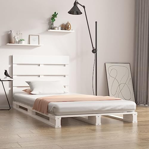 GCHDHAPB Home-Beds & Accessories,Betten & Bettrahmen,Bettgestell ohne Matratze Weiß 90x200 cm Massivholz Kiefer von GCHDHAPB