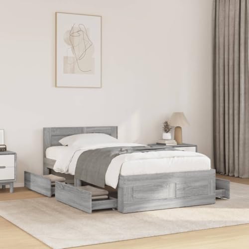 GCHDHAPB Home-Beds & Accessories,Betten & Bettrahmen,Bettrahmen mit Kopfteil ohne Matratze Beton Grau 90x190 cm Einzelbett GCHDHAPB Home-Beds & Accessories,Betten & Bettrahmen,Bettrahmen mit Kopfteil ohne Matratze Beton Grau 90x190 cm Einzelbett von GCHDHAPB