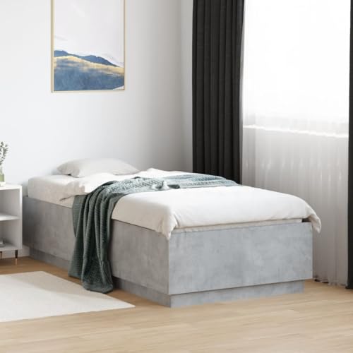GCHDHAPB Home-Beds & Accessories,Betten & Bettrahmen,Bettrahmen mit LED ohne Matratze Beton Grau 75x190 cm kleines Einzelbett GCHDHAPB Home-Beds & Accessories,Betten & Bettrahmen,Bettrahmen mit LED ohne Matratze Beton Grau 75x190 cm kleines Einzelbett von GCHDHAPB