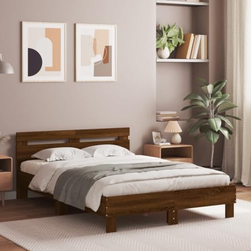 GCHDHAPB Home-Beds & Accessories,Betten & Bettrahmen,Bettrahmen mit LED ohne Matratze Braun Eiche 120x190 cm Kleines Doppelbett GCHDHAPB Home-Beds & Accessories,Betten & Bettrahmen,Bettrahmen mit LED ohne Matratze Braun Eiche 120x190 cm Kleines Doppelbett von GCHDHAPB