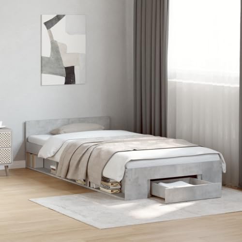 GCHDHAPB Home-Beds & Accessories,Betten & Bettrahmen,Bettrahmen mit Schublade ohne Matratze Beton Grau 100x200 cm GCHDHAPB Home-Beds & Accessories,Betten & Bettrahmen,Bettrahmen mit Schublade ohne Matratze Beton Grau 100x200 cm von GCHDHAPB