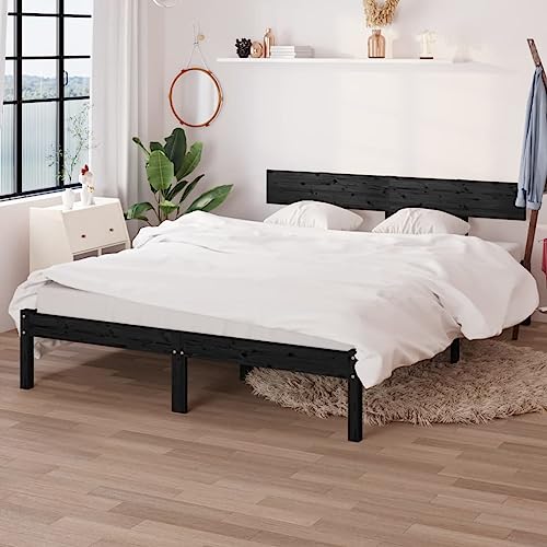 GCHDHAPB Home-Beds & Accessories,Betten & Bettrahmen,Bettrahmen ohne Matratze Schwarz Massivholz 140x190cm GCHDHAPB Home-Beds & Accessories,Betten & Bettrahmen,Bettrahmen ohne Matratze Schwarz Massivholz 140x190cm von GCHDHAPB