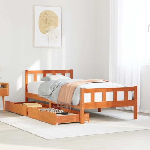 GCHDHAPB Home-Beds & Accessories,Betten & Bettrahmen,Bettrahmen ohne Matratze Wachs braun 90x190 cm Einzelbett Massivholz Kiefer GCHDHAPB Home-Beds & Accessories,Betten & Bettrahmen,Bettrahmen ohne Matratze Wachs braun 90x190 cm Einzelbett Massivholz Kiefer von GCHDHAPB