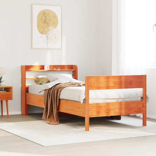 GCHDHAPB Home-Beds & Accessories,Betten & Bettrahmen,Bettrahmen ohne Matratze Wax Braun 100x200 cm Massivholz Kiefer GCHDHAPB Home-Beds & Accessories,Betten & Bettrahmen,Bettrahmen ohne Matratze Wax Braun 100x200 cm Massivholz Kiefer von GCHDHAPB