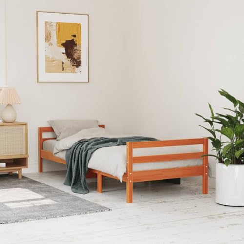 GCHDHAPB Home-Beds & Accessories,Betten & Bettrahmen,Bettrahmen ohne Matratze Wax Braun 80x200 cm Massivholz Kiefer GCHDHAPB Home-Beds & Accessories,Betten & Bettrahmen,Bettrahmen ohne Matratze Wax Braun 80x200 cm Massivholz Kiefer von GCHDHAPB