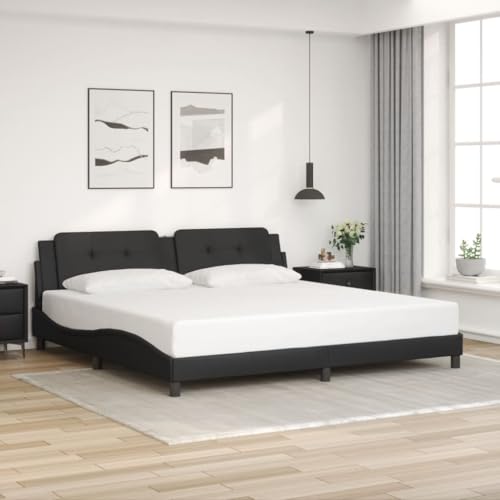GCHDHAPB Home-Beds & Accessories,Betten & Bettrahmen,Bettrahmen ohne Matratze schwarz 200x200 cm Kunstleder von GCHDHAPB
