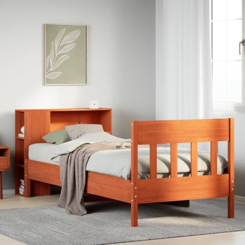 GCHDHAPB Home-Beds & Accessories,Betten & Bettrahmen,Bücherregal Bett ohne Matratze Wachs Braun 90x190 cm Einzelbett Massivholz Kiefer GCHDHAPB Home-Beds & Accessories,Betten & Bettrahmen,Bücherregal Bett ohne Matratze Wachs Braun 90x190 cm Einzelbett Massivholz Kiefer von GCHDHAPB