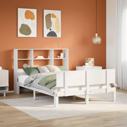 GCHDHAPB Home-Beds & Accessories,Betten & Bettrahmen,Bücherregal Bett ohne Matratze Weiß 135x190 cm Doppel Massivholz Kiefer GCHDHAPB Home-Beds & Accessories,Betten & Bettrahmen,Bücherregal Bett ohne Matratze Weiß 135x190 cm Doppel Massivholz Kiefer von GCHDHAPB