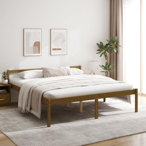 GCHDHAPB Home-Beds & Accessories,Betten & Bettrahmen,Seniorenbett ohne Matratze Honigbraun 200x200cm Massivholz Kiefer GCHDHAPB Home-Beds & Accessories,Betten & Bettrahmen,Seniorenbett ohne Matratze Honigbraun 200x200cm Massivholz Kiefer von GCHDHAPB