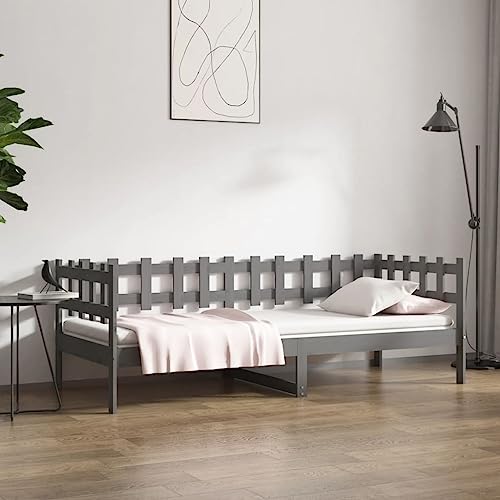 GCHDHAPB Home-Beds & Accessories,Betten & Bettrahmen,Tagesbett ohne Matratze Grau 80x200 cm Massivholz Kiefer von GCHDHAPB