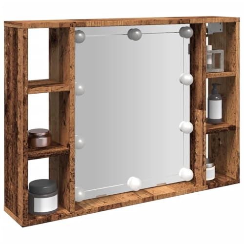 GCHDHAPB Home-Cabinets & Storage, Spiegelschrank mit LED, Altes Holz, 76 x 15 x 55 cm, Holzwerkstoff von GCHDHAPB