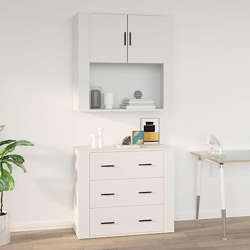 GCHDHAPB Home-Cabinets & Storage,Hängeschrank Weiß 80x33x80cm Holzwerkstoff von GCHDHAPB