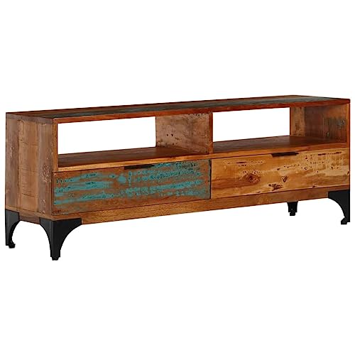 GCHDHAPB Home-Entertainment Center & TV-Ständer, TV-Schrank, 118 x 35 x 45 cm, massives Altholz von GCHDHAPB