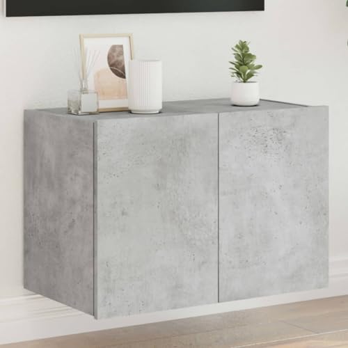 GCHDHAPB Home-Entertainment Center & TV-Ständer, TV-Wandschrank mit LED-Lichtern, Betongrau, 60 x 35 x 41 cm von GCHDHAPB