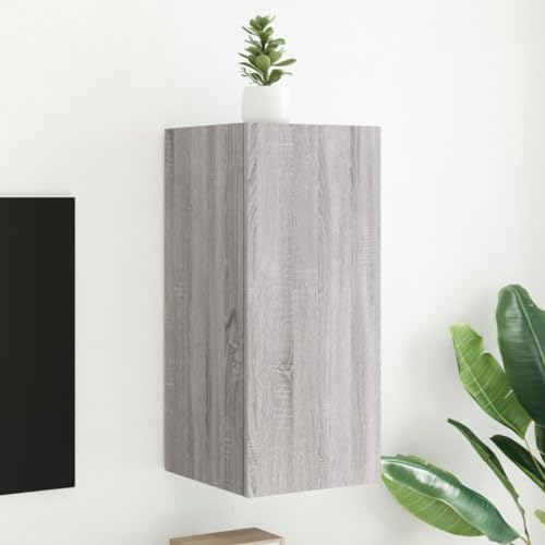 GCHDHAPB Home-Entertainment Center & TV-Ständer, TV-Wandschrank mit LED-Lichtern, Grau Sonoma 30,5 x 35 x 70 cm von GCHDHAPB