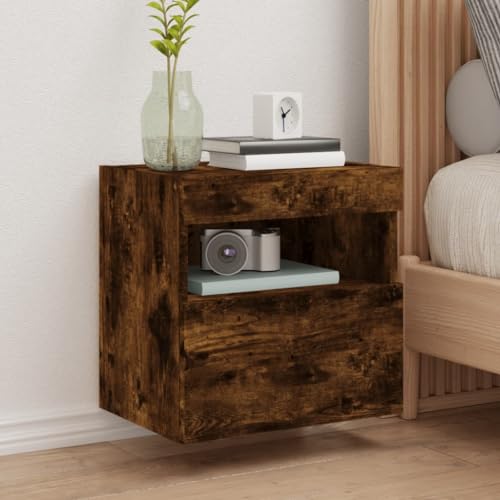GCHDHAPB Home-Entertainment Center & TV-Ständer, TV-Wandschrank mit LED-Lichtern, Raucheiche, 40 x 30 x 40 cm von GCHDHAPB