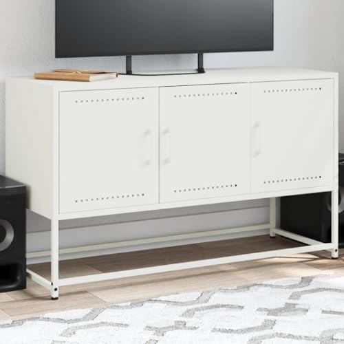 GCHDHAPB Home-Entertainment Centers & TV-Ständer, TV-Schrank, Weiß, 100,5 x 39 x 60,5 cm, Stahl von GCHDHAPB