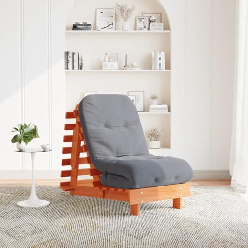 GCHDHAPB Home-Futons Futon Schlafsofa mit Matratze wachsbraun 60x206x11cm Kiefer Massivholz von GCHDHAPB