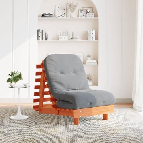 GCHDHAPB Home-Futons Futon Schlafsofa mit Matratze wachsbraun 70x206x11cm Kiefer Massivholz von GCHDHAPB