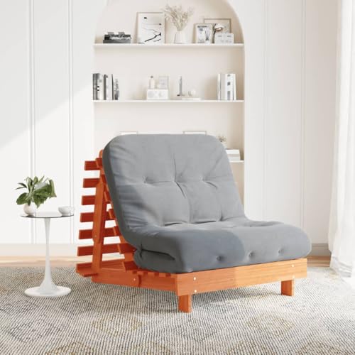 GCHDHAPB Home-Futons Futon Schlafsofa mit Matratze wachsbraun 80x206x11cm Kiefer Massivholz von GCHDHAPB
