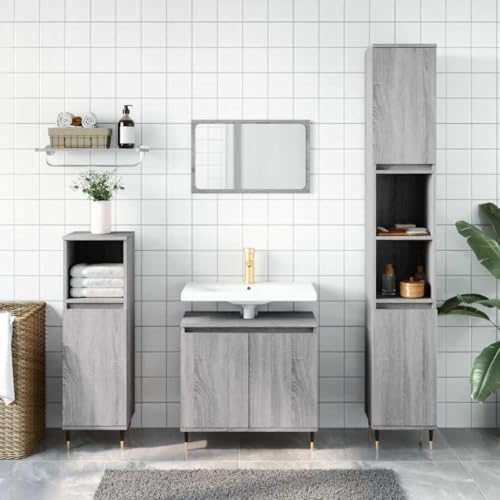 GCHDHAPB Home Möbel Sets Badmöbel Badmöbel Badschrank Badschrank Grau Sonoma 58 x 33 x 60 cm Ingenieurholz GCHDHAPB Home Möbel Sets Badmöbel Badmöbel Badschrank Badschrank Grau Sonoma 58 x 33 x 60 cm Ingenieurholz von GCHDHAPB
