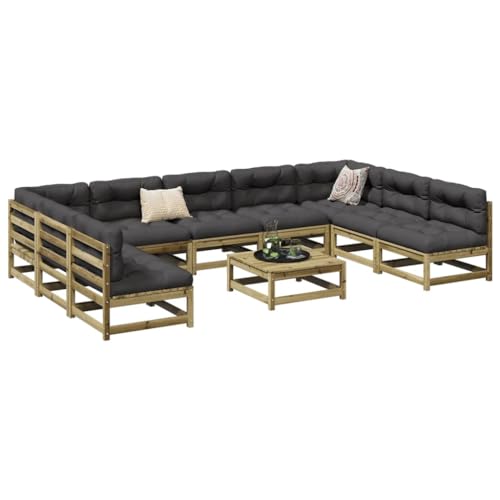 GCHDHAPB Home-Outdoor Gartenmöbel-Set, 10-teilig, imprägniertes Holz, Kiefer von GCHDHAPB