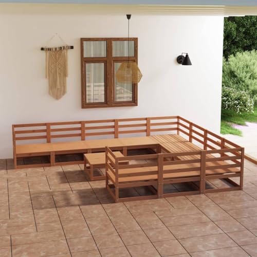 GCHDHAPB Home-Outdoor Gartenmöbel-Set, 11-teilig, massives Kiefernholz von GCHDHAPB