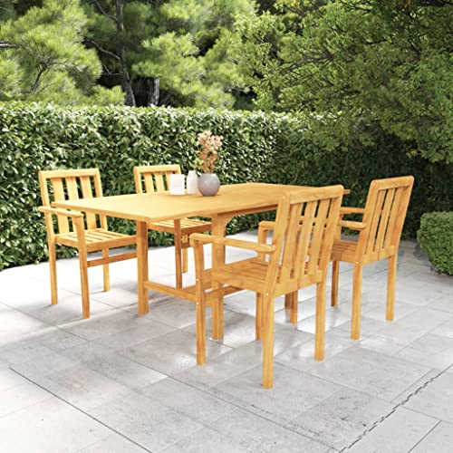 GCHDHAPB Home-Outdoor Gartenmöbel-Set, 5-teilig, massives Teakholz von GCHDHAPB