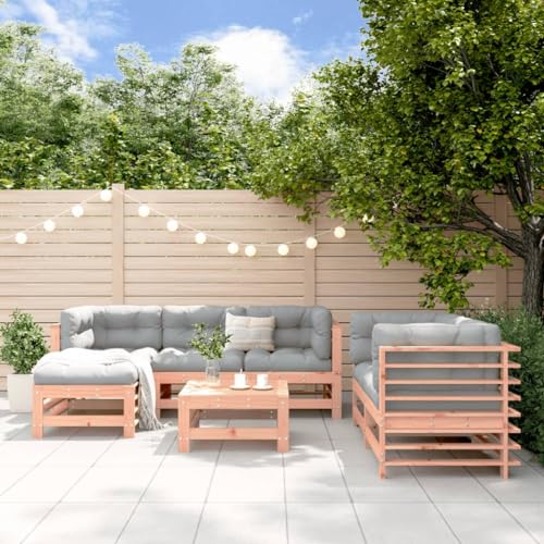 GCHDHAPB Home-Outdoor Gartenmöbel-Set, 7-teilig, Massivholz, Douglas von GCHDHAPB