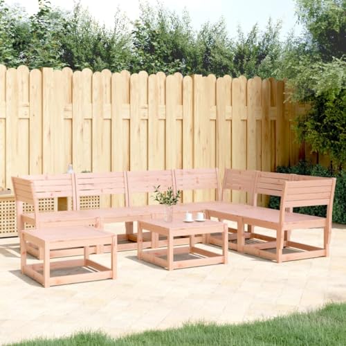 GCHDHAPB Home-Outdoor Gartenmöbel-Set, 7-teilig, Massivholz, Douglas von GCHDHAPB