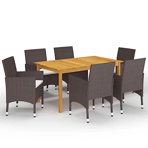 GCHDHAPB Home-Outdoor Gartenmöbel-Set, 7-teilig, mit Kissen, Braun von GCHDHAPB