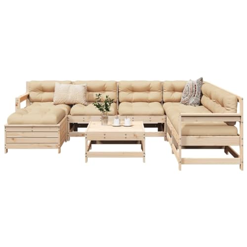 GCHDHAPB Home-Outdoor Gartenmöbel-Set, 8-teilig, Massivholz, Kiefer von GCHDHAPB