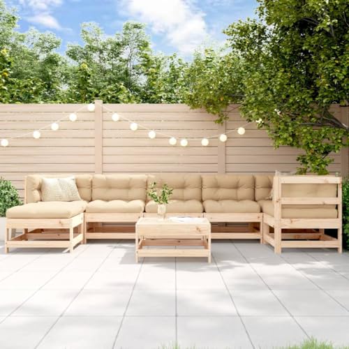 GCHDHAPB Home-Outdoor Gartenmöbel-Set, 8-teilig, Massivholz, Kiefer von GCHDHAPB