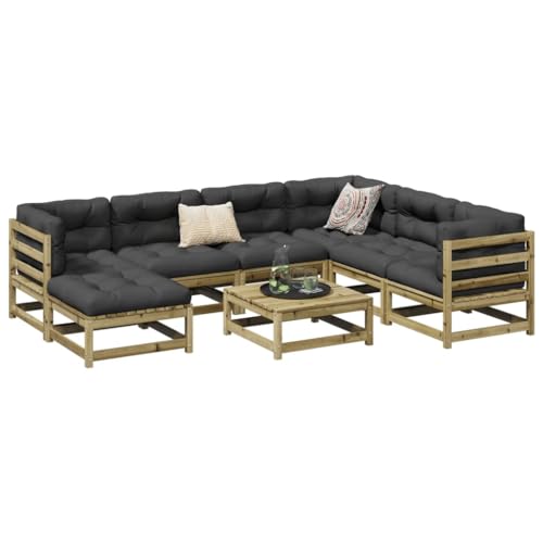 GCHDHAPB Home-Outdoor Gartenmöbel-Set, 8-teilig, imprägniertes Kiefernholz von GCHDHAPB