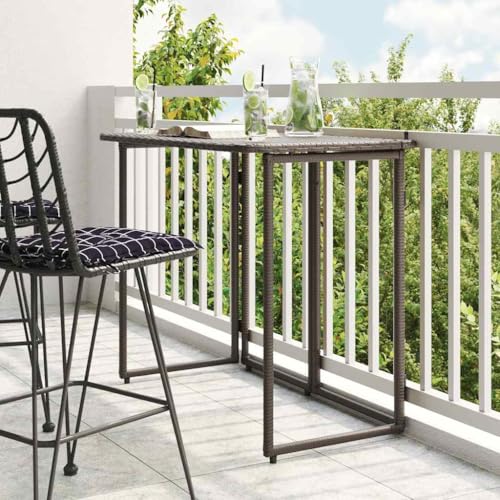 GCHDHAPB Home-Outdoor Gartentische, zusammenklappbar, Braun, 90 x 51 x 75 cm, Polyrattan von GCHDHAPB