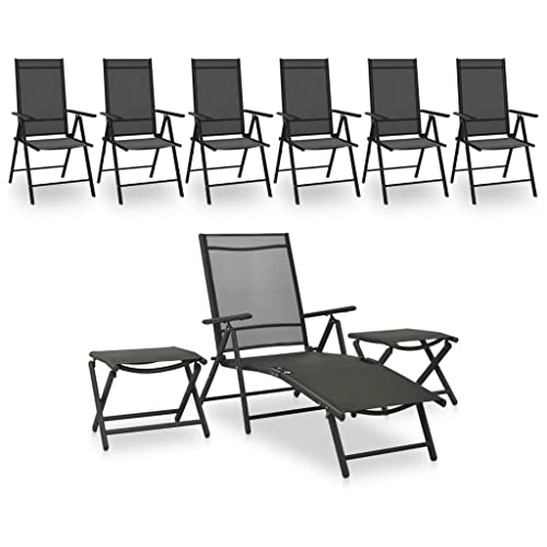 GCHDHAPB Home-Outdoor Home-Outdoor Möbelsets, 9-teiliges Garten-Lounge-Set, Schwarz und Anthrazit von GCHDHAPB