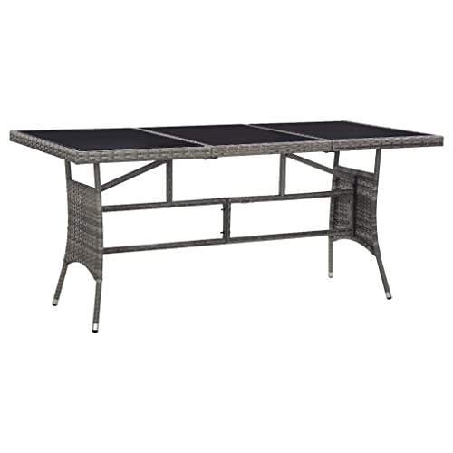 GCHDHAPB Home-Outdoor Home-Outdoor Tische, Gartentisch, grau, 170 x 80 x 74 cm, Polyrattan von GCHDHAPB