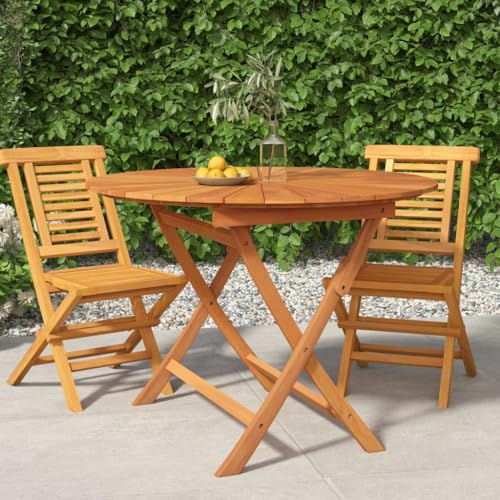 GCHDHAPB Home-Outdoor Home-Outdoor-Tische,Faltbarer Gartentisch 85x75 cm Massivholz Teak von GCHDHAPB