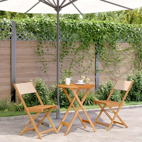 GCHDHAPB Home-Outdoor Möbel-Set, 3-teiliges Bistro-Set, beige Stoff und Massivholz GCHDHAPB Home-Outdoor Möbel-Set, 3-teiliges Bistro-Set, beige Stoff und Massivholz von GCHDHAPB