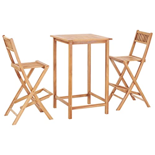 GCHDHAPB Home-Outdoor Möbelsets, 3-teiliges Bar-Set, massives Teakholz von GCHDHAPB