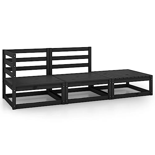 GCHDHAPB Home-Outdoor Sitzgelegenheit für den Außenbereich, 3-teiliges Garten-Lounge-Set, schwarzes Massivholz, Kiefer GCHDHAPB Home-Outdoor Sitzgelegenheit für den Außenbereich, 3-teiliges Garten-Lounge-Set, schwarzes Massivholz, Kiefer von GCHDHAPB