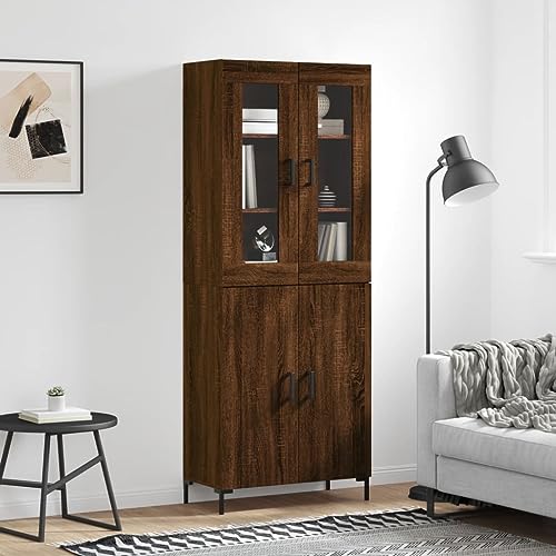 GCHDHAPB Home-Schränke & Aufbewahrung, Buffets & Sideboards, Highboard Braun Eiche, 69,5 x 34 x 180 cm, Holzwerkstoff von GCHDHAPB