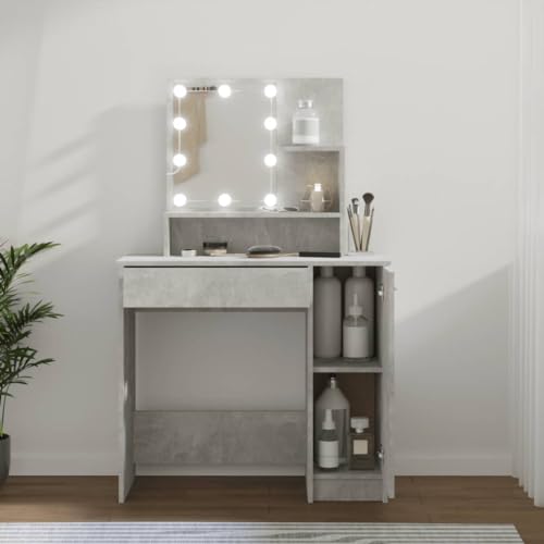 GCHDHAPB Home-Tables Schminktisch mit LED Betongrau 86,5x35x136cm von GCHDHAPB