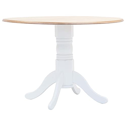 GCHDHAPB Home-Tische, Küchen- & Esszimmertische, Esstisch, Weiß und Braun, 106 cm, massives Kautschukholz GCHDHAPB Home-Tische, Küchen- & Esszimmertische, Esstisch, Weiß und Braun, 106 cm, massives Kautschukholz von GCHDHAPB