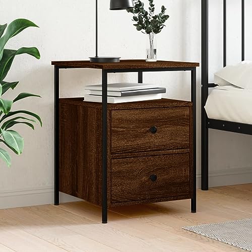 GCHDHAPB Home-Tische, Nachttische, Nachttisch, braune Eiche, 44 x 45 x 60 cm, Holzwerkstoff von GCHDHAPB