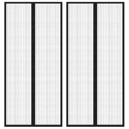 GCHDHAPB Insekten-Türvorhänge, 2 Stück, mit Magnetblöcken, schwarz, 210 x 90 cm, Dekoration für Haus und Garten, Fensterbehandlungen, Fensterblenden von GCHDHAPB