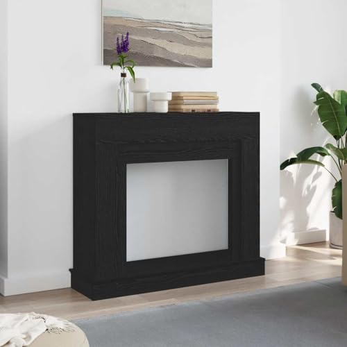 GCHDHAPB Kaminumrandung aus schwarzer Eiche, 100 x 30 x 87,5 cm, Holzwerkstoff, Heim- und Gartenofenzubehör von GCHDHAPB